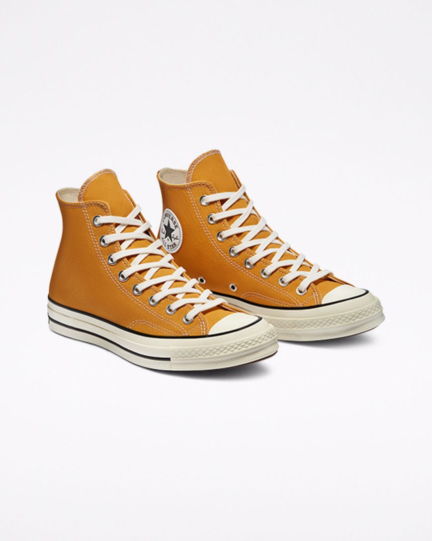 Pánské Boty Vysoké Converse Chuck 70 Vintage Platene Oranžové Kytičkované Černé | CZ SR31N16